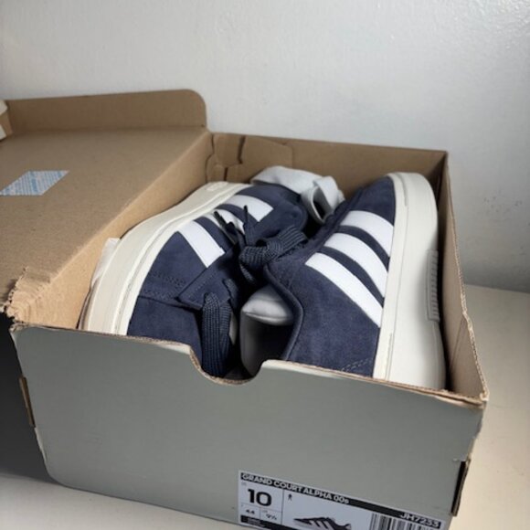 Adidas Grand Court Alpha 00s, Men's 10, Navy w/White Trim, 2 Sets of Laces, NIB - Picture 5 of 5